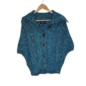 American Eagle knit cotton/ wool blend teal drop shoulder knit vest